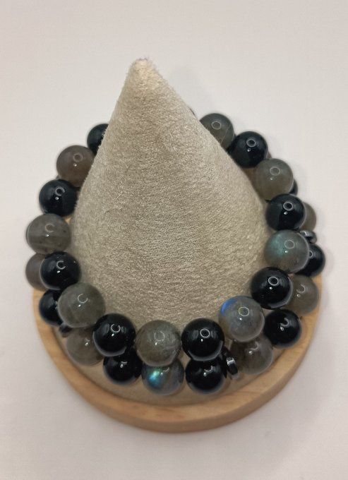 Alliance de Labradorite et Onyx 10MM