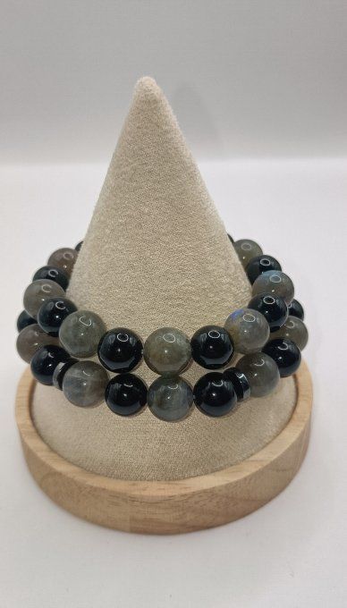 Alliance de Labradorite et Onyx 10MM