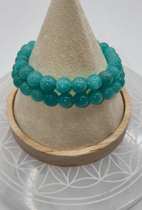 Bracelet boule  amazonite Pérou AA