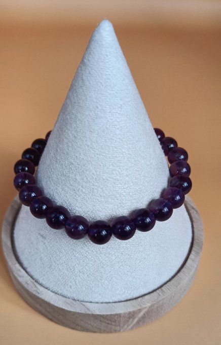 Bracelet boule 08mm améthyste Uruguay AAA