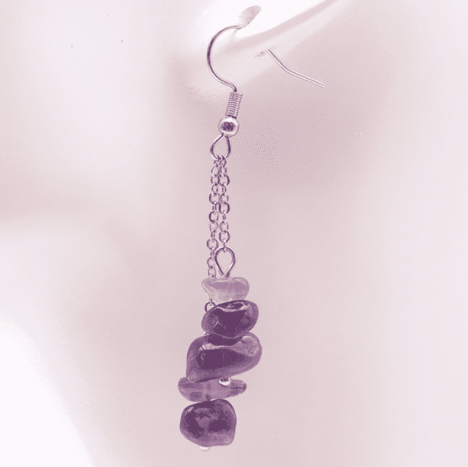 Boucle d'oreille baroque pierre naturelle