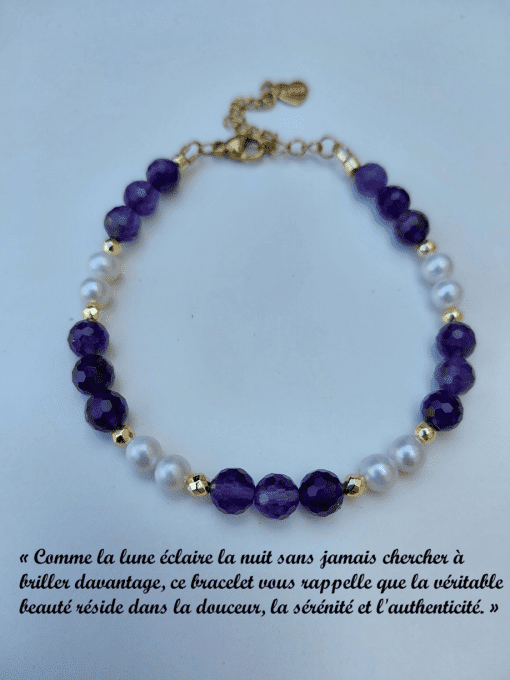 Bracelet Améthyste Facettée AA+ & Perles d'Eau Douce AA – Élégance, Sérénité et Féminité