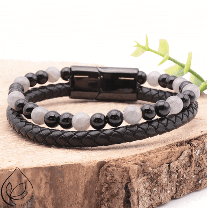 Bracelet Aska cuir noir