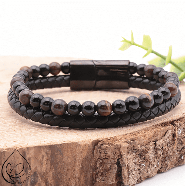 Bracelet Aska cuir noir