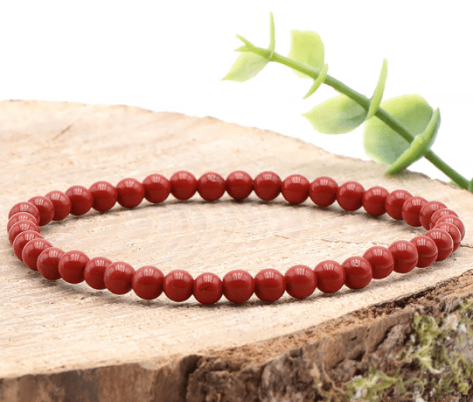 Bracelet boule en Jaspe rouge A