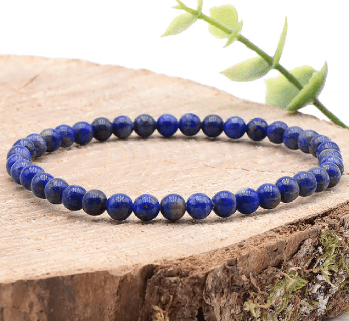 Bracelet boule 04mm lapis lazuli AA