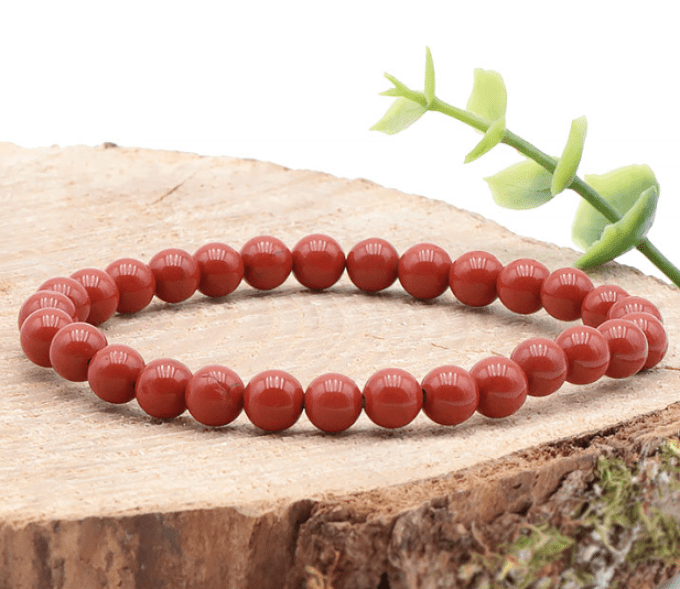 Bracelet boule en Jaspe rouge A