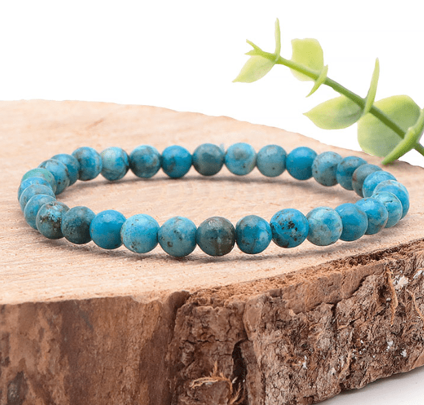 Bracelet boule 06mm opale bleue des Andes traitée AA
