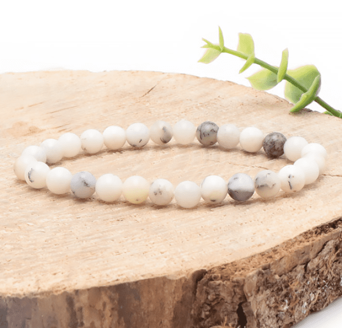 Bracelet boule opale dendrite A