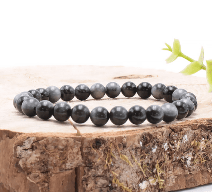 BRACELET BOULE  TOURMALINE OEIL DE CHAT A et AA