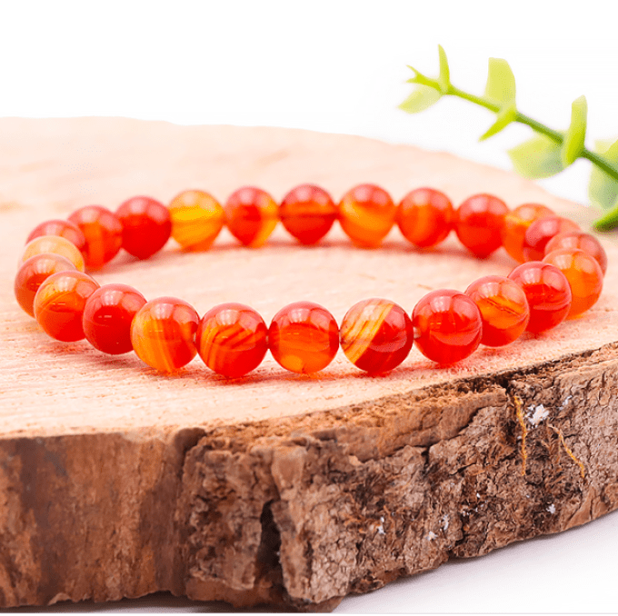Bracelet boule 08mm agate bandée A