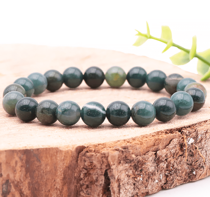 Bracelet boule agate mousse A