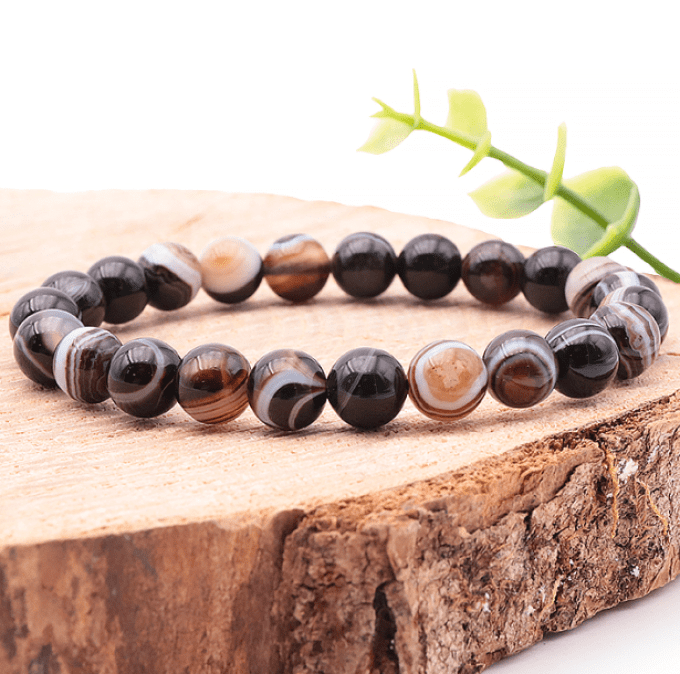 Bracelet boule 08mm agate oeil AAA