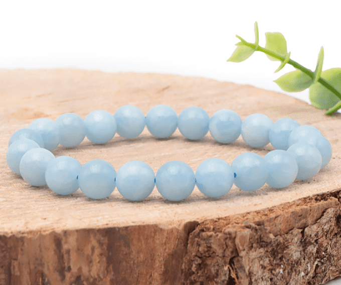 Bracelet 08mm aigue marine Namibie  A+ 