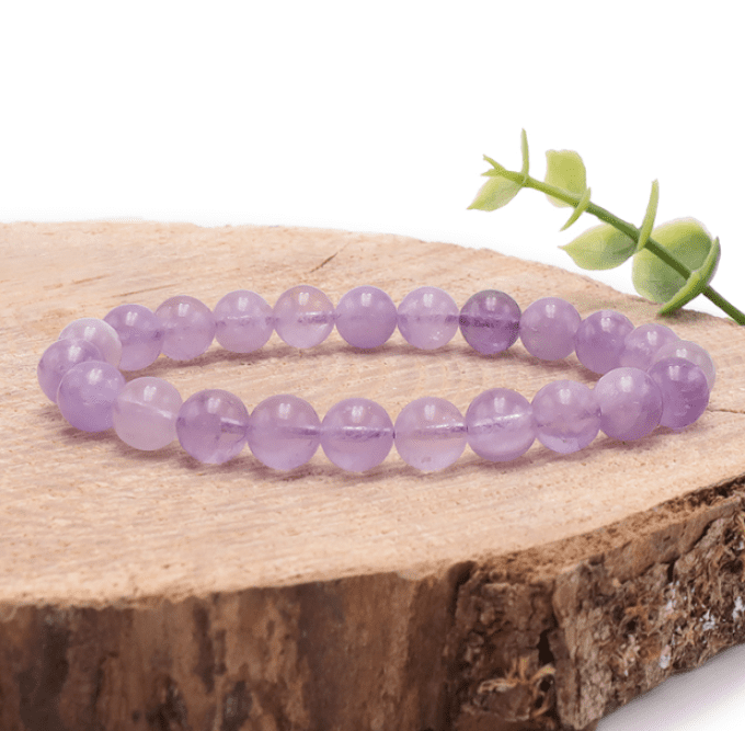 Bracelet boule 08mm améthyste lavande AA