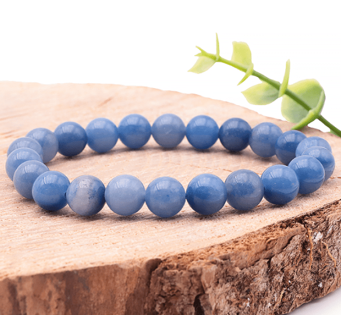 BRACELET BOULE 08MM AVENTURINE BLEUE A