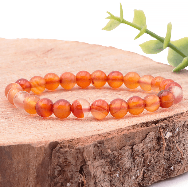 Bracelet boule 08mm cornaline A (taille 2)