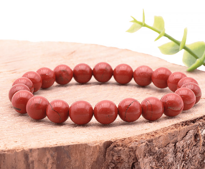 Bracelet boule en Jaspe rouge A