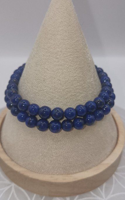 Bracelet boule 08mm lapis lazuli AA+
