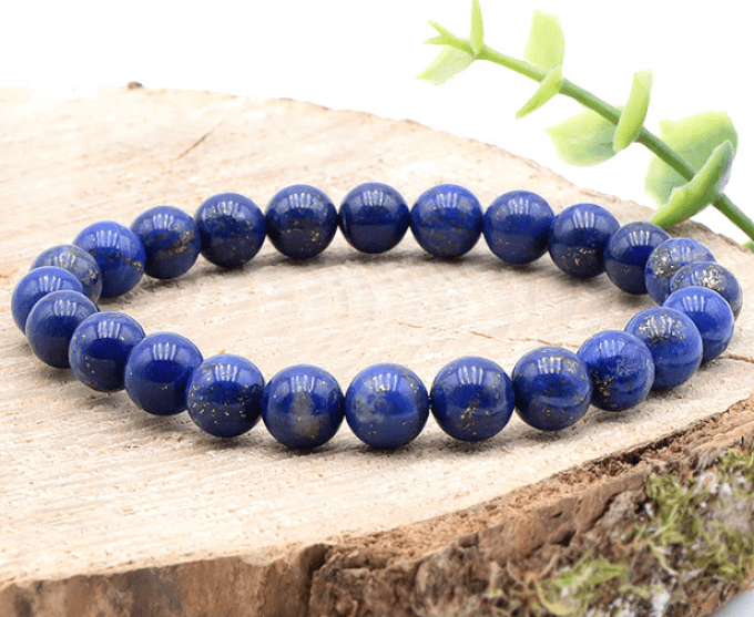 Bracelet boule 08mm lapis lazuli AA+