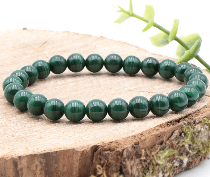 Bracelet en Malachite 08MM – Transformation & Équilibre
