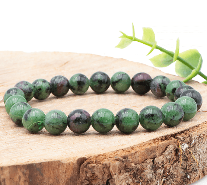 Bracelet boule 08mm rubis zoïsite A