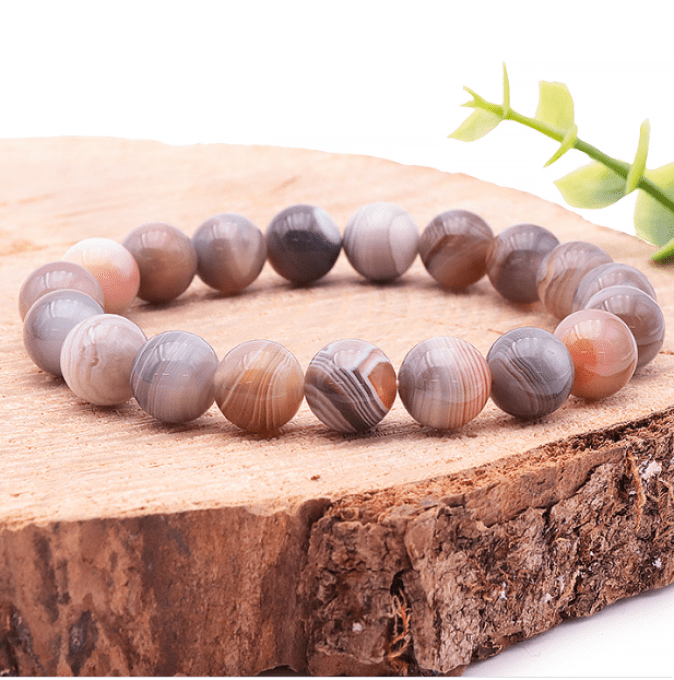 Bracelet boule Agate du Botswana AA