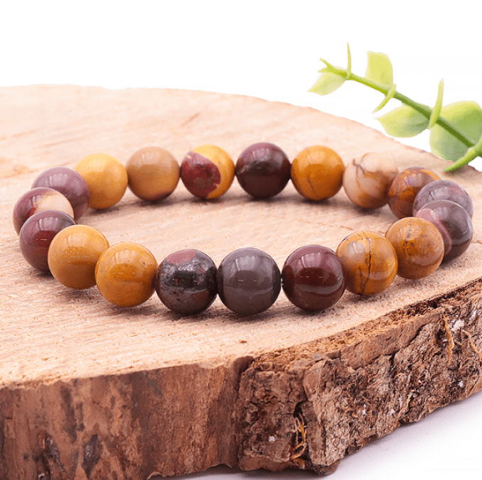 Bracelet boule  jaspe mokaïte A