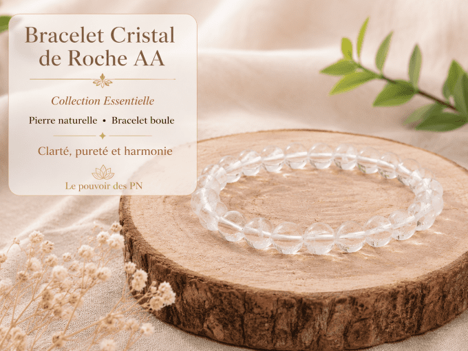 Bracelet boule Cristal de roche AA