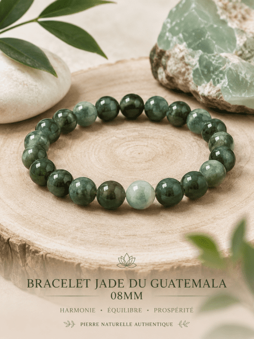 Bracelet 08mm jade du Guatemala