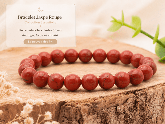 Bracelet boule en Jaspe rouge A