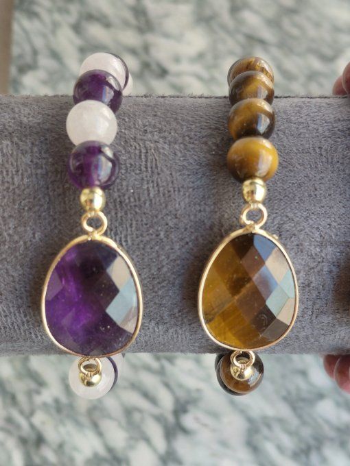 Création des bracelet pendentif en  pierres naturelles  