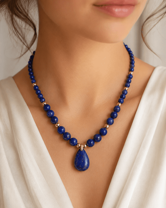 Collier Horizon Bleu Lapis lazuli AA+