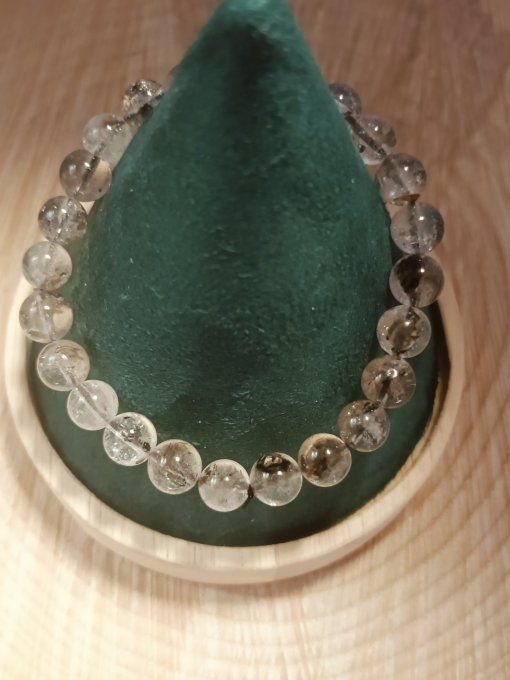 Bracelet 08mm cristal Herkimer AA (07,5-08,5mm)