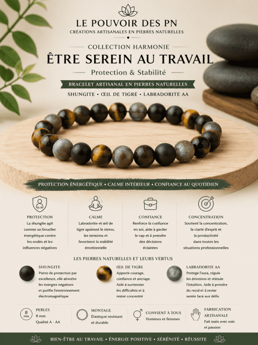 Bracelet “Être Serein au Travail” – Protection et Stabilité