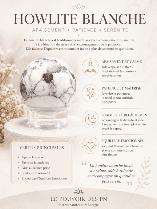 Sphère 40mm howlite blanche A