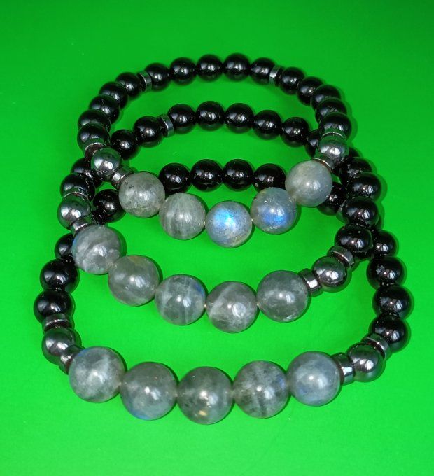 Alliance de la labradorite , onyx et hématite