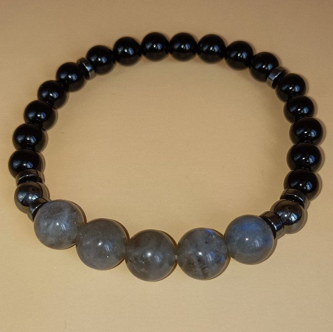 Alliance de la labradorite , onyx et hématite