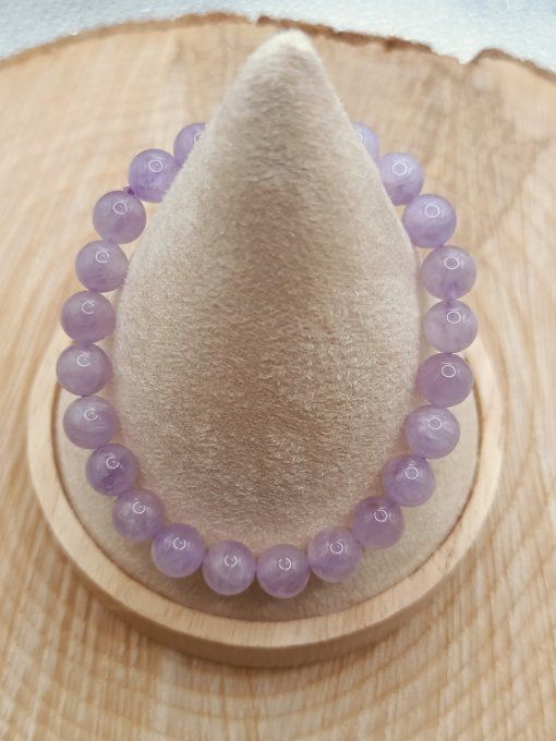 Bracelet boule Jade Lilas de Birmanie AA
