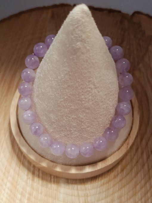 Bracelet boule Jade Lilas de Birmanie AA
