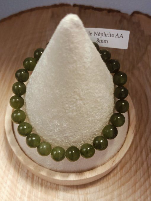 Bracelet 08mm jade néphrite AA