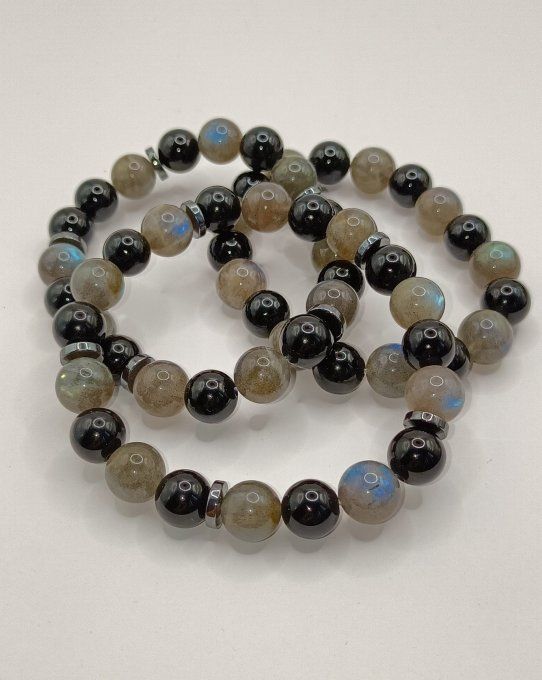Alliance de Labradorite et Onyx 10MM