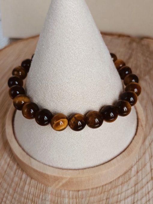 BRACELET BOULE OEIL DE TIGRE AA