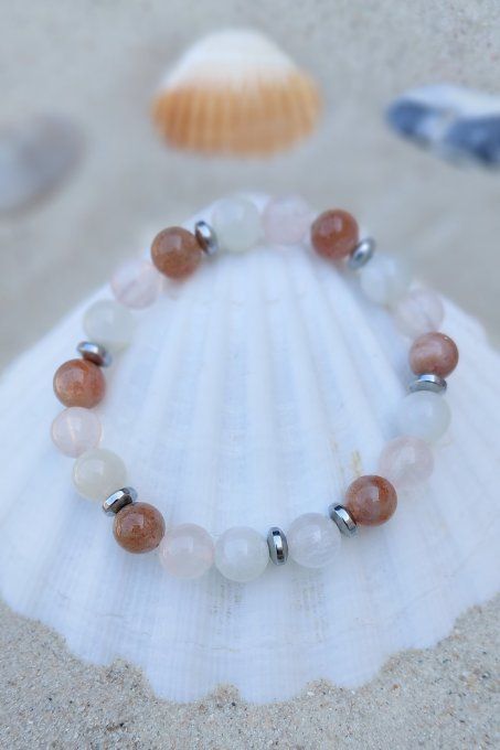 Rayonnement du Cœur  Pierre de Soleil • Quartz Rose • Pierre de Lune