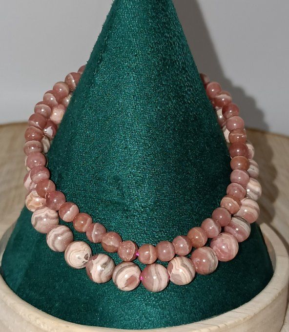 Bracelet boule Rhodochrosite Argentine AA