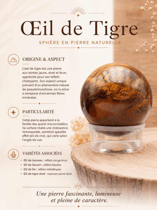 Sphère 40mm oeil de tigre A
